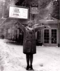 Inga Swenson in front of the Broadhurst Theater on Broadway!